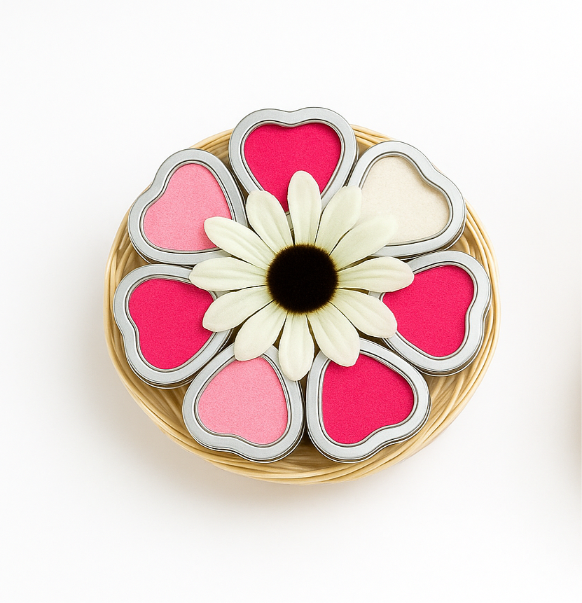 The Celebration Basket - 19 Heart Tins (Custom colors available)