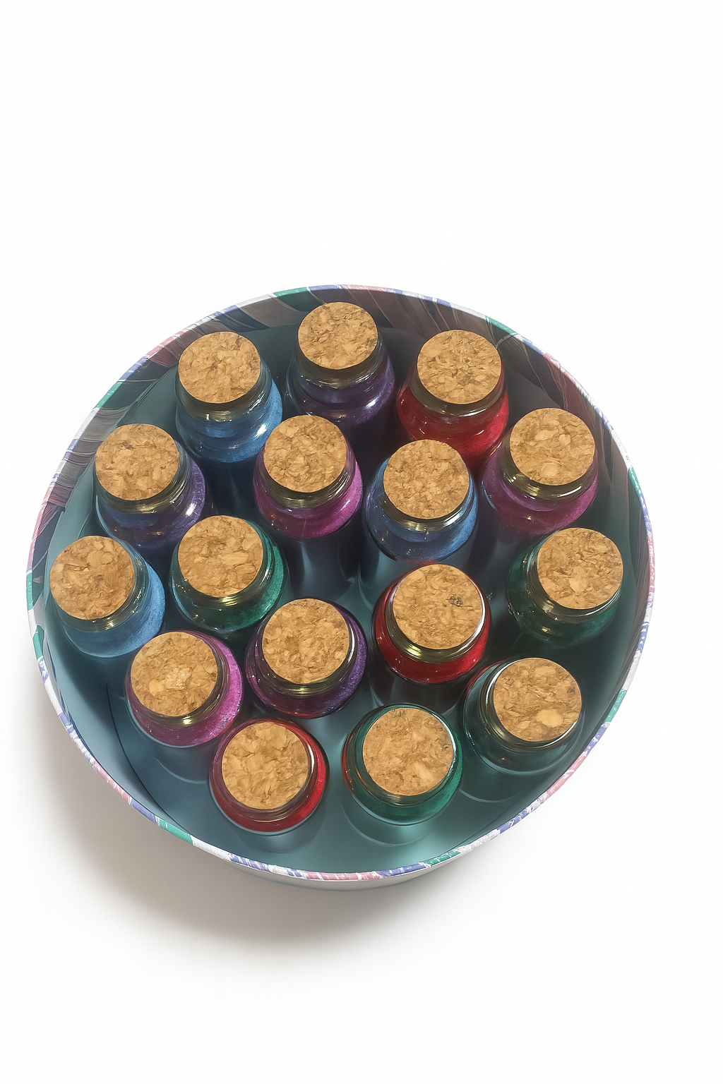 Round Keepsake Box - 16 Small Jars