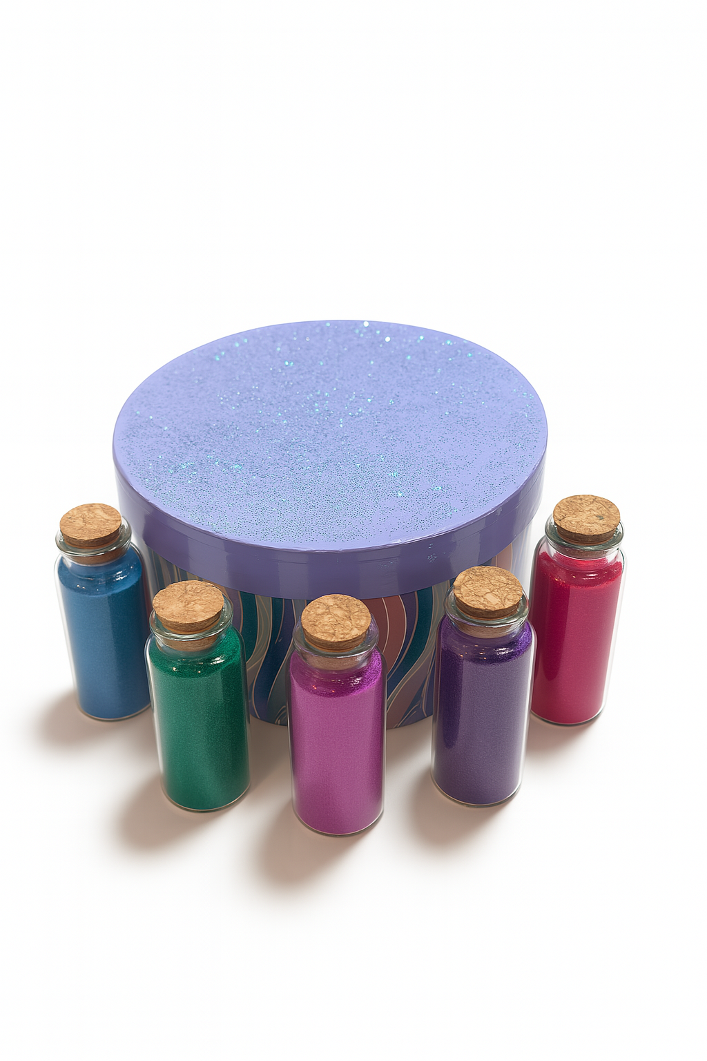 Round Keepsake Box - 16 Small Jars