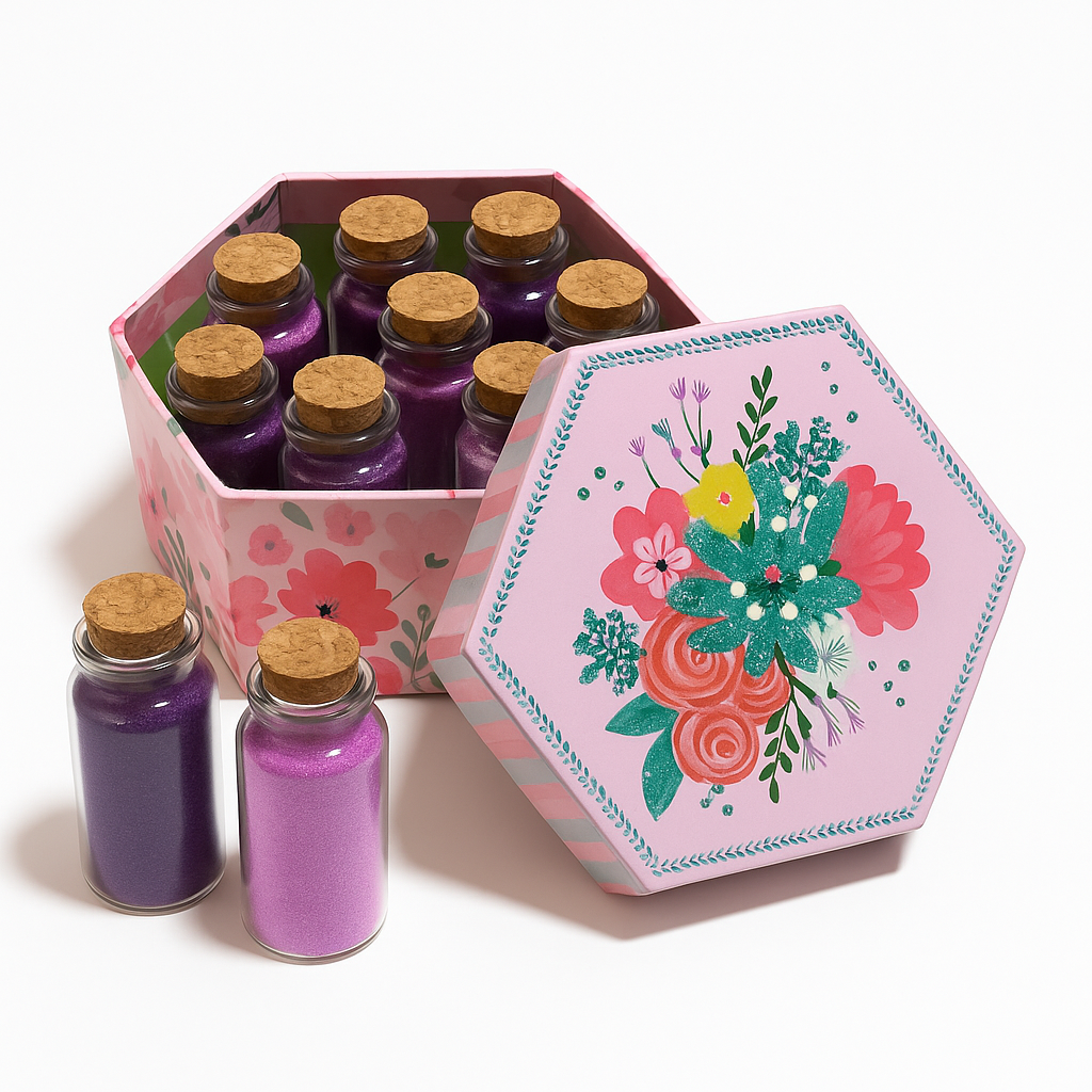 Floral Keepsake Box - 12 Small Jars