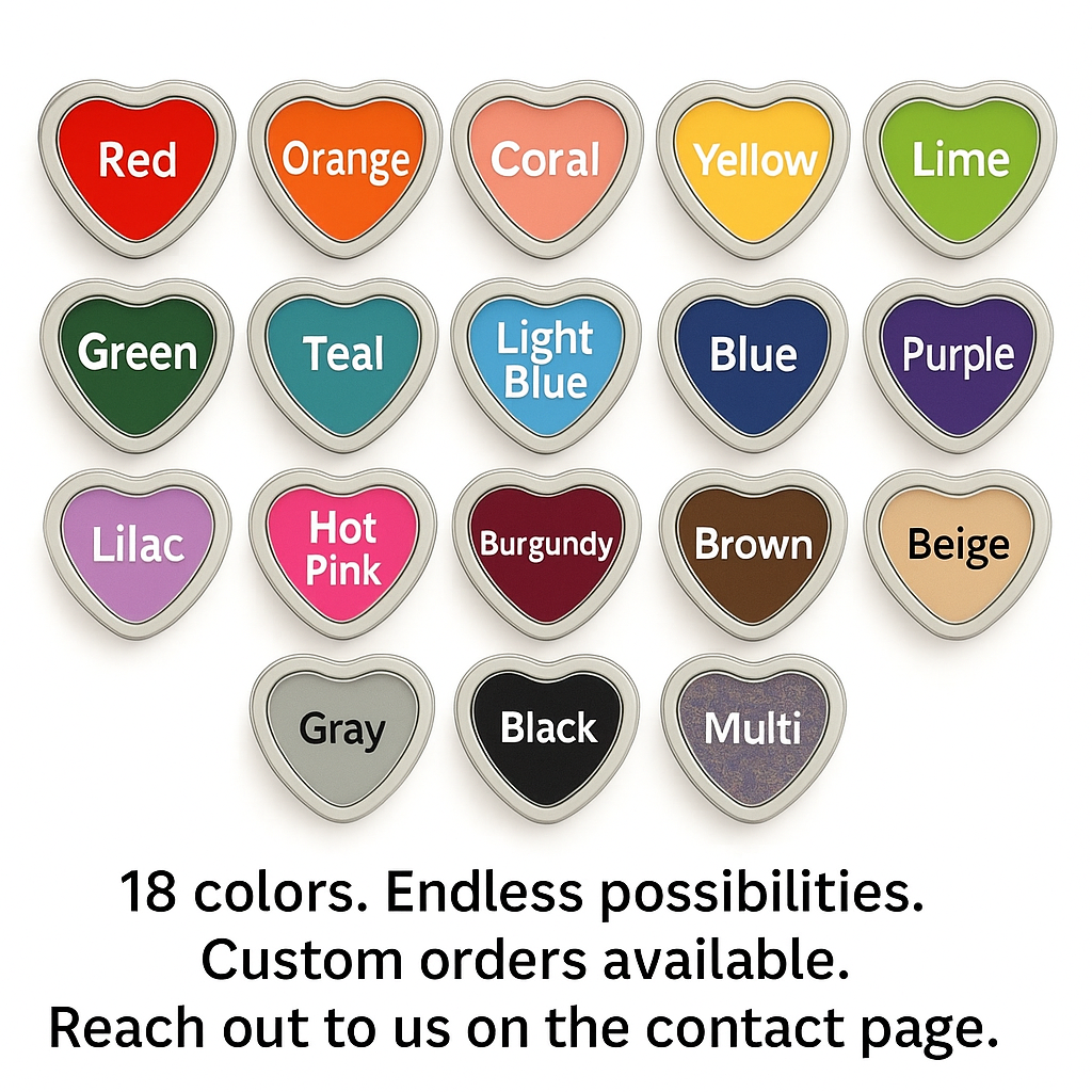 Tins of Remembrance - 6 Heart Tins (Custom colors available)