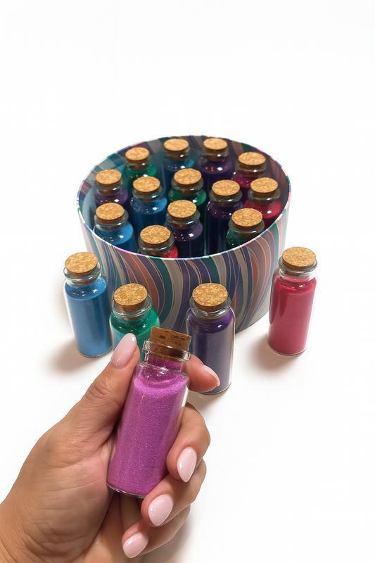 Round Keepsake Box - 16 Small Jars