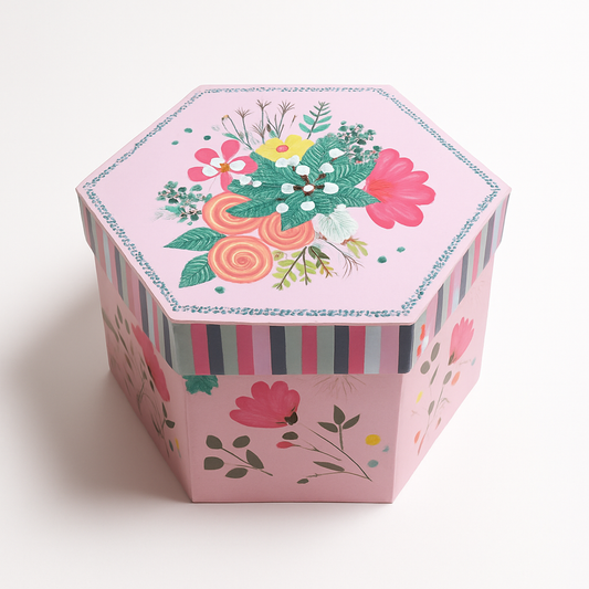 Floral Keepsake Box - 12 Small Jars