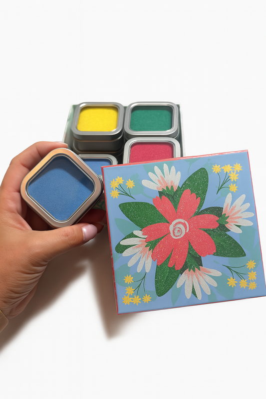 Floral Keepsake Box - 12 Square Tins